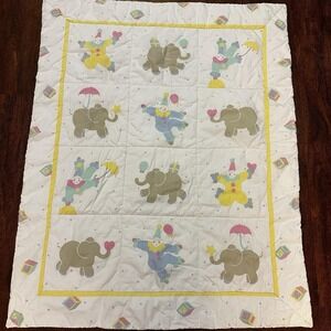 Vintage Baby Quilt 1903 Circus Parade Quilt 1989‎ Thailand 100% Cotton
